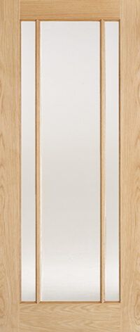 Oak Lincoln Glazed 3L Frosted Glass Internal Door