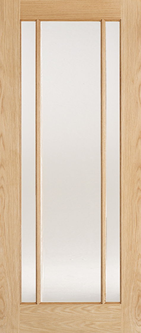Oak Lincoln Glazed 3L Frosted Glass Internal Door
