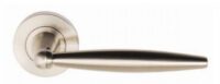 Centaur Lever On Round Rose Satin Nickel