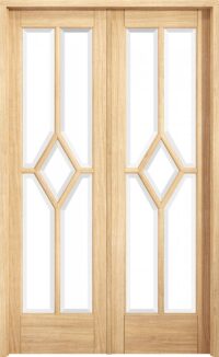 Oak Reims Glazed Pairs - Prefinished Internal Door