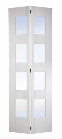 Shaker 4 Light Glazed Bi-Fold - Solid Primed Internal Door