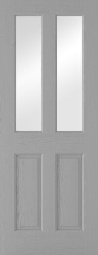 Grey Moulded Textured Glazed 2P-2L Internal Door