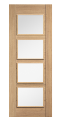 Carini 4L Clear Glazed Oak Door