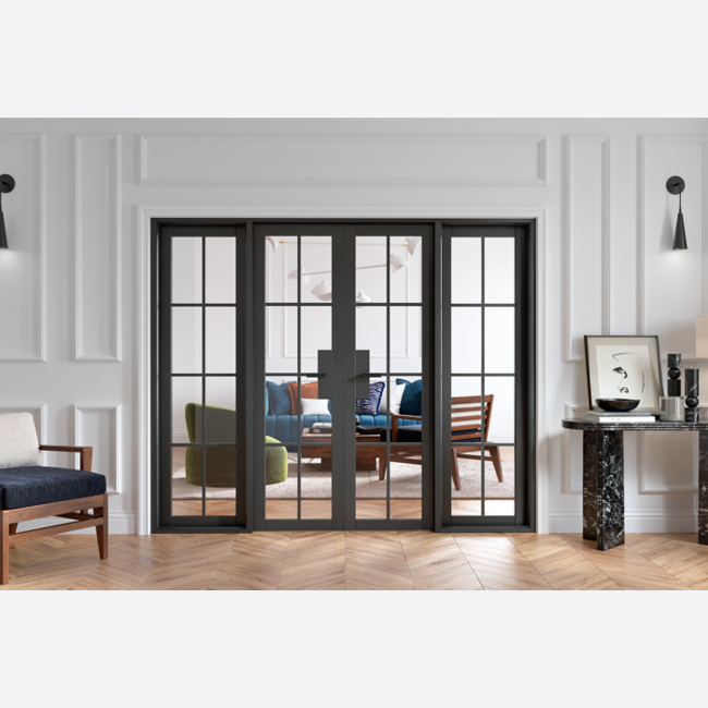 Malvern Black W8 Clear Glazed Prefinished Room Divider