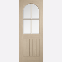 Mexicano Blonde Oak Arched Square Top Glazed Prefinished Door