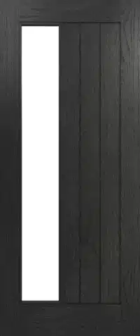 Ely Brushed Black Oak Glazed Side Lite