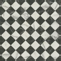 Tarkett Glue-Down LVT Checkerboard Marble Black & White